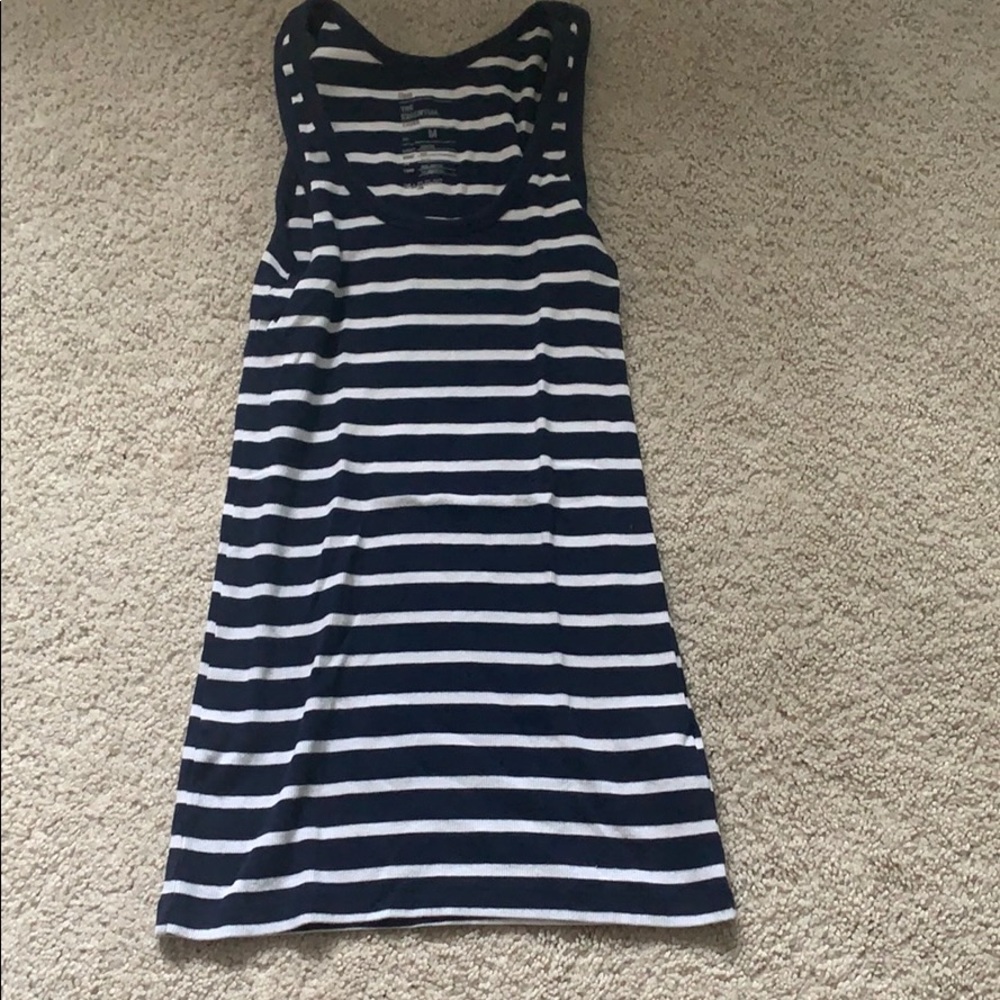 Blue and white tank top